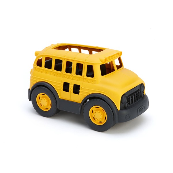 Green Toys School Bus, Yellow FFP - Pretend Play, Motor Skills, Kids Toy Vehicle. No BPA, phthalates, PVC. Dishwasher Safe, Recycled Plastic, Made in USA.
