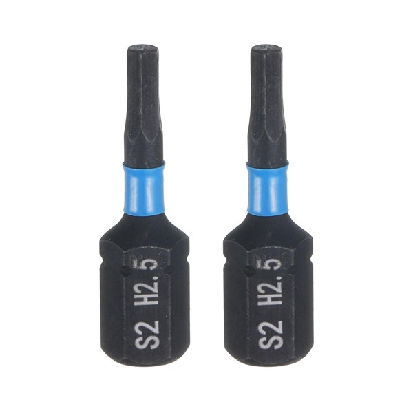 sourcing map 2pcs H2.5 Hex Screwdriver Bit 1/4" Hex Shank