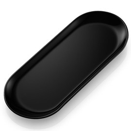 Chicer Stainless Steel Cash Tray, Stylish Coin Tray, Multi-Purpose Shop Use Pen Tray, Carton (Black, Large (23×9.5cm))