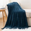 BATTILO HOME Navy Blue Throw Blanket for Couch Bed Sofa,