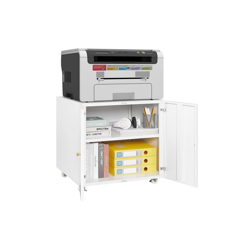 Small Space Home Office Filing Cabinet Adjustable Shelf Wheels Metal