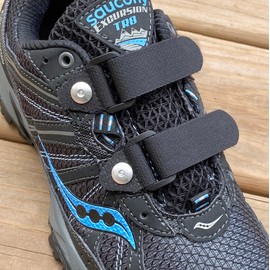 Replace-A-Lace No Tie Shoelaces Touch Close Straps to Replace Laces Black Size Large