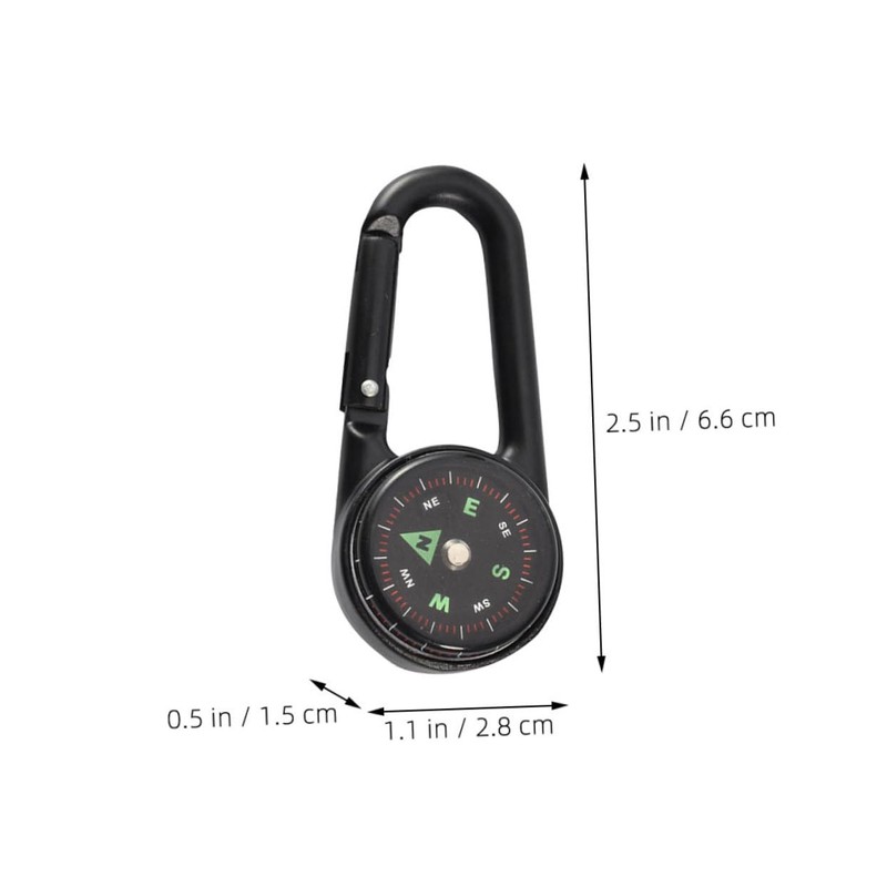 Sosoport Portable Hiking Compass Carabiner Clip 2pcs Camping Compass Scale