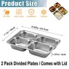 2Pack Stainless Steel Divided Plates Tray with Lids - 4