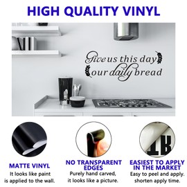 Bible Verse Wall Decals for Bedroom: Christian Quotes Inspirational Vinyl Art Wall Stickers for Living Room Kitchen - Give us This Day Our Daily Bread 32" X 12.5"