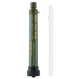 Water Filter Straw Outdoor Portable Personal Water Filter Straw Water Purifier Survival Gear and Equipment for Hiking Camping Travel and Emergency 1 Pack Army Green