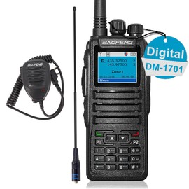 BAOFENG DM-1701 Digital Two Way Radio DMR Analog Walkie Talkie GD-77 Dual Band 5W Long Range GD77 Amateur Radio with 771 Antenna Microphone