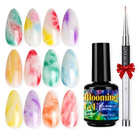 BURANO - Gel de uñas de floración - UV LED claro floración gel esmalte de uñas para efecto de esparcimiento 15 ml 0,5 Floz con cepillo de uñas