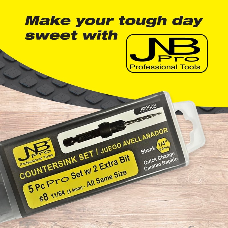 JNB Pro Countersink Drill Bit Set for Woodworking – #8