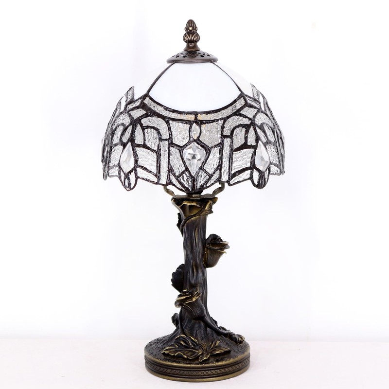 Small Tiffany Table Lamp Stained Glass Desk Lamp White Bending