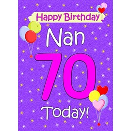 Nan 70th Birthday Card (Lilac)