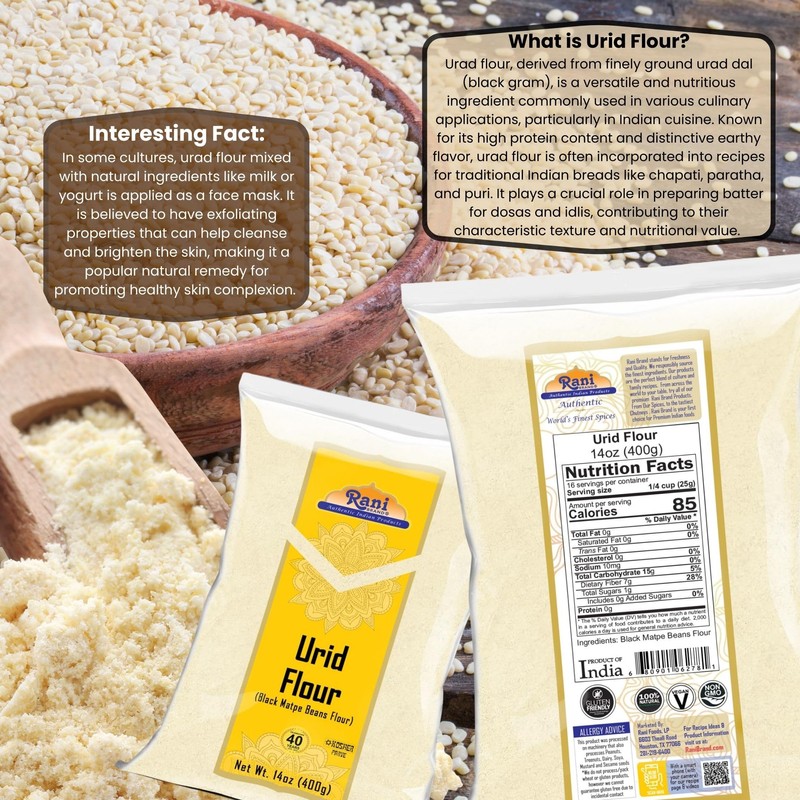 Rani Urid/Urad Flour (Black Matpe Beans Flour) 14oz (400g) ~