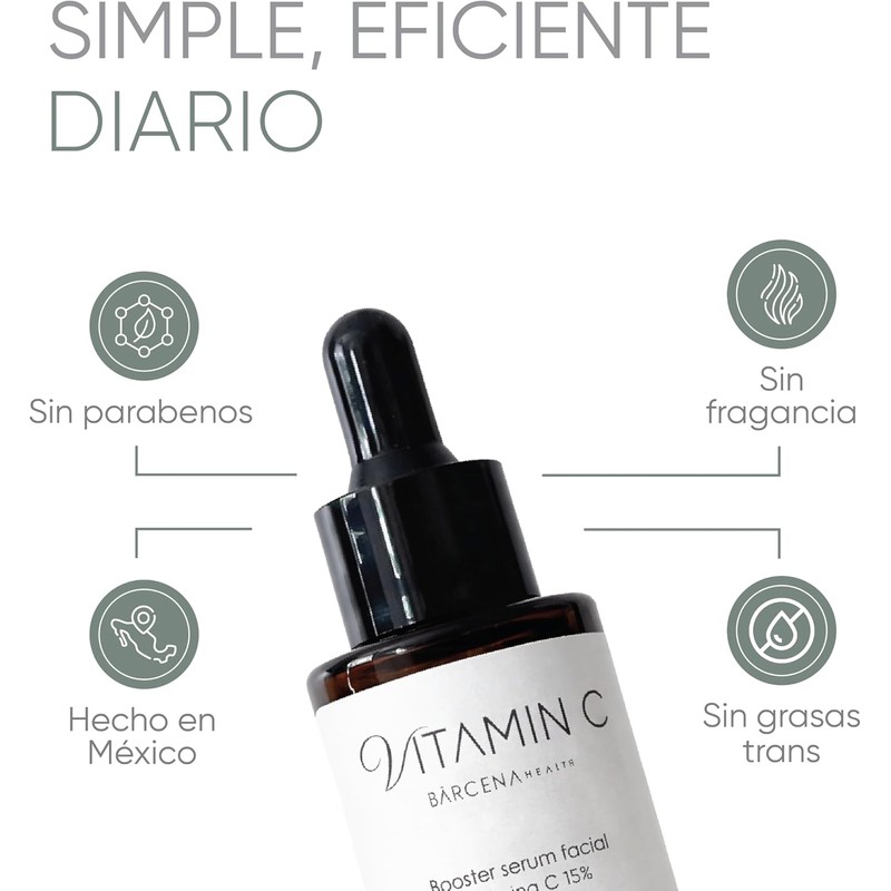 Serum Vitamina C 15% Antioxidante y Antiarrugas – 100% Natural