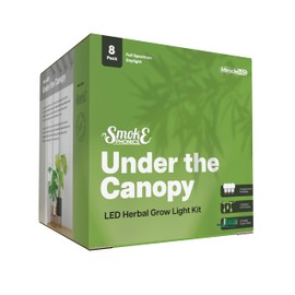 Miracle LED Smokephonics Under The Canopy Indoor Grow Light Kit - Double Plant Yield - Ultra Grow Full Spectrum 150W Replacement Grow Bulbs & 3-Socket Corded Fixture with SproutMatic Timer (8-Pack)