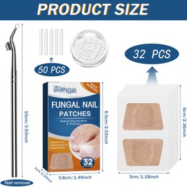 Complete Set for Correcting Ingrown Toenails & Repair Damaged Nails - 50 Smoothing Strips + Nail Lifter + 32 Repair Patches for Strong Nails & Against Discolouration