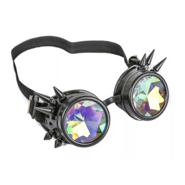Unbranded Kaleidoscope Black Steampunk Spike Goggles Punk Gothic Kaleidoscopic Goggles