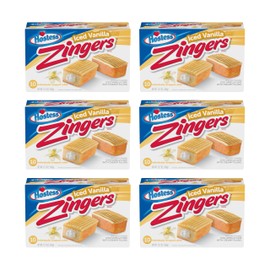 Hostess Zingers, Iced Vanilla, 10 Count (Pack of 6)