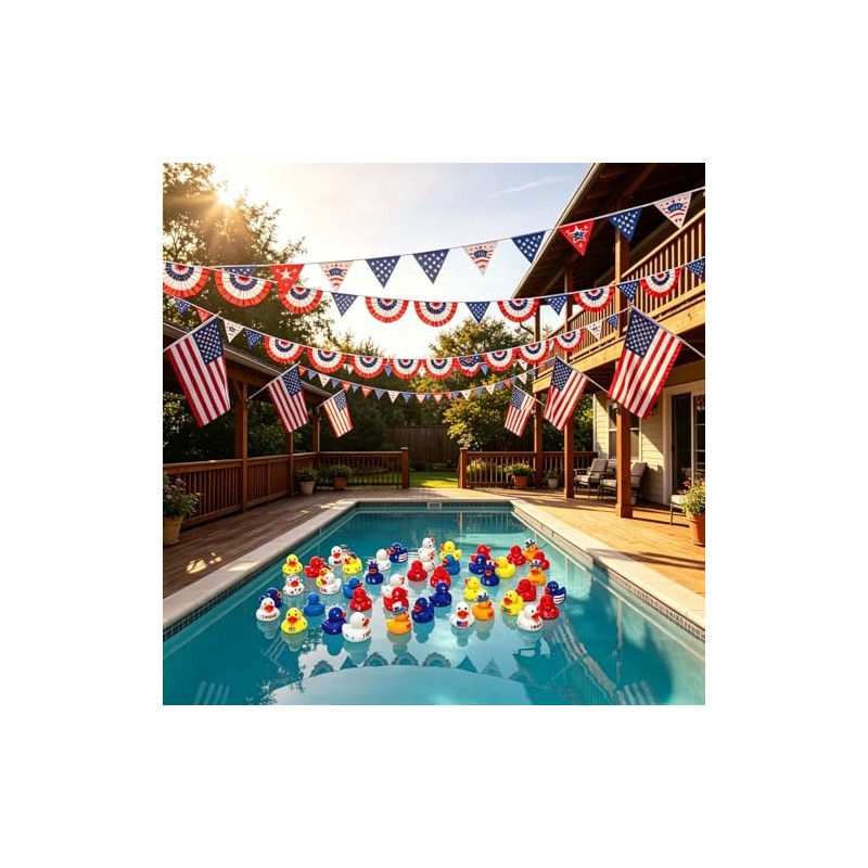 72 Pack Patriotic Rubber Ducks Bulk - 250th Anniversary 4th