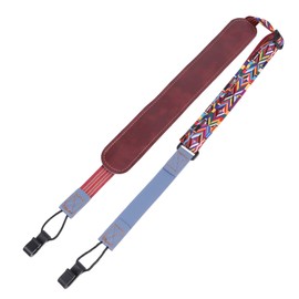 EXCEART Ethnic Style No Drilling Ukulele Strap Adjustable Double J Hook Clip on Ukulele Shoulder Strap Blue, blue