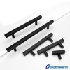 Goldenwarm 5Pack Flat Black Cabinet Pulls Kitchen Hardware Drawer Knobs