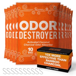 Sunlight®Activated Charcoal Odor Absorber for Home, Odor Eliminator for Strong Odor, Closet deodorizer, Car Air Purifier, Car Smoke Odor Eliminator, better than Bamboo Charcoal Bags (10 Pack,50g Each)