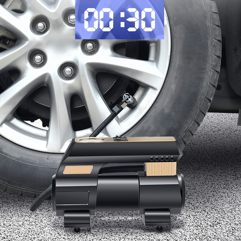 12V Portable Car Digital Air Pump Soundproof Tire Inflator with