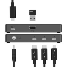 SABRENT Thunderbolt 4 Hub, 60W Charging USB-C Dock for Laptops, 3X TB4 + 1x USB-A, Supports Dual 4K@60Hz or 8K@60Hz Display, Certified TB4 Cable, macOS/Windows Compatible (HB-TBT4)