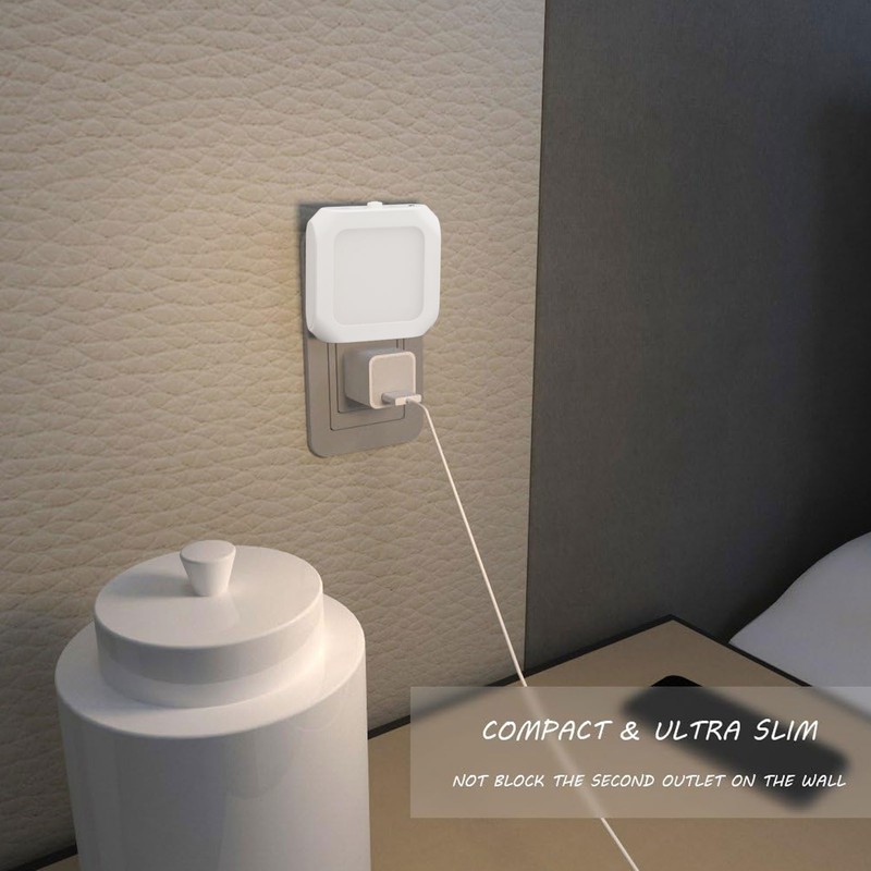 2Pcs Plug in Motion Sensor LED Night Light Plug in