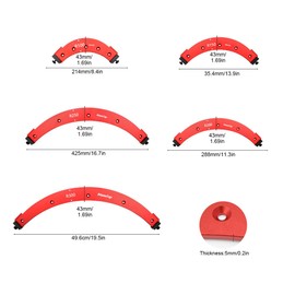 IMeanTop Router Corner Radius Template Router Radius Jig Router Corner Jig Aluminum Alloy Corner Routing Guide Set R100 R150 R200 R250 R300 Use with Router Table,Handheld Router