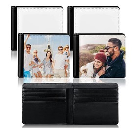 PRATYAHARA 4Pcs Sublimation Wallet Blank Heat Transfer Wallet Blank Sublimation Wallet with ID for Travel Work Graduation