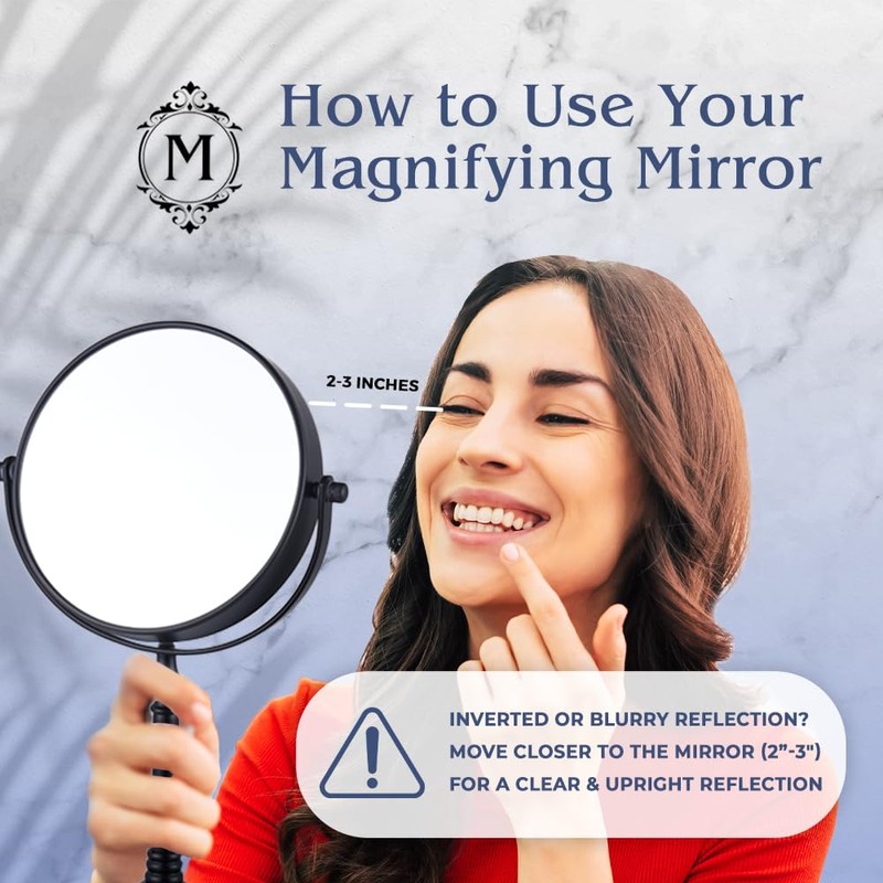 MIRRORVANA 20X Magnified Makeup Mirror with Stand - Double Sided