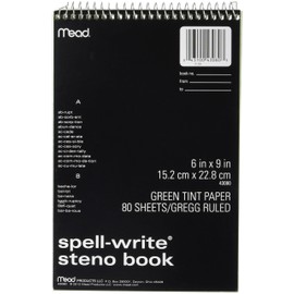 Mead 80CT Steno Notebook (43080), Green