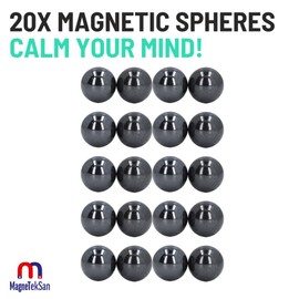 Magneteksan Ferrite Magnetic Spheres Big Magnet Balls for ASMR, Relaxation, Stress & Anxiety Relief, Premium Office and Desk Gadget, Versatile Giveaway (20 Magnet (20mm))