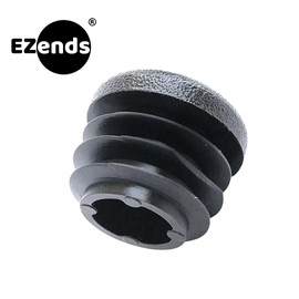EZends 1 Inch Extra Durable Round Tubing End Cap (1-Inch Outer Dimension of Tube), 10/14 Gauge, 8 Pack, Durable Black Plastic LDPE, Chair Glides (8, 10-14 Gauge)