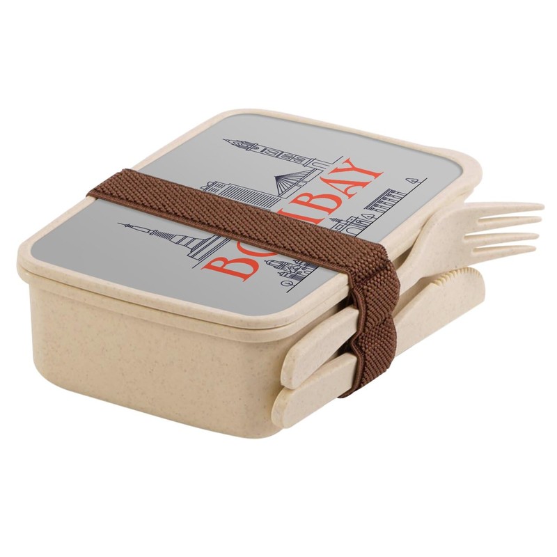 Fabulous Lunch Box Lunch Box with Cutlery Grey Bombay Minimalist