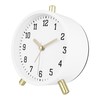 Lafocuse Classic Metal Alarm Clock Analogue No Ticking, Milky White