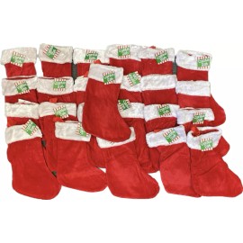 Bulk Lot 24 Christmas Stocking 15" Santa Claus Office Party Work Adopt a Family