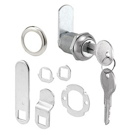 Prime-Line U 9943KA - Cerradura para cajones y gabinetes con llave diecast – 3 levas, cuello recortado, 2 arandelas, 2 llaves y sujetadores – 7/8 pulgadas Longitud para 9/16 pulgadas. Grosor máximo