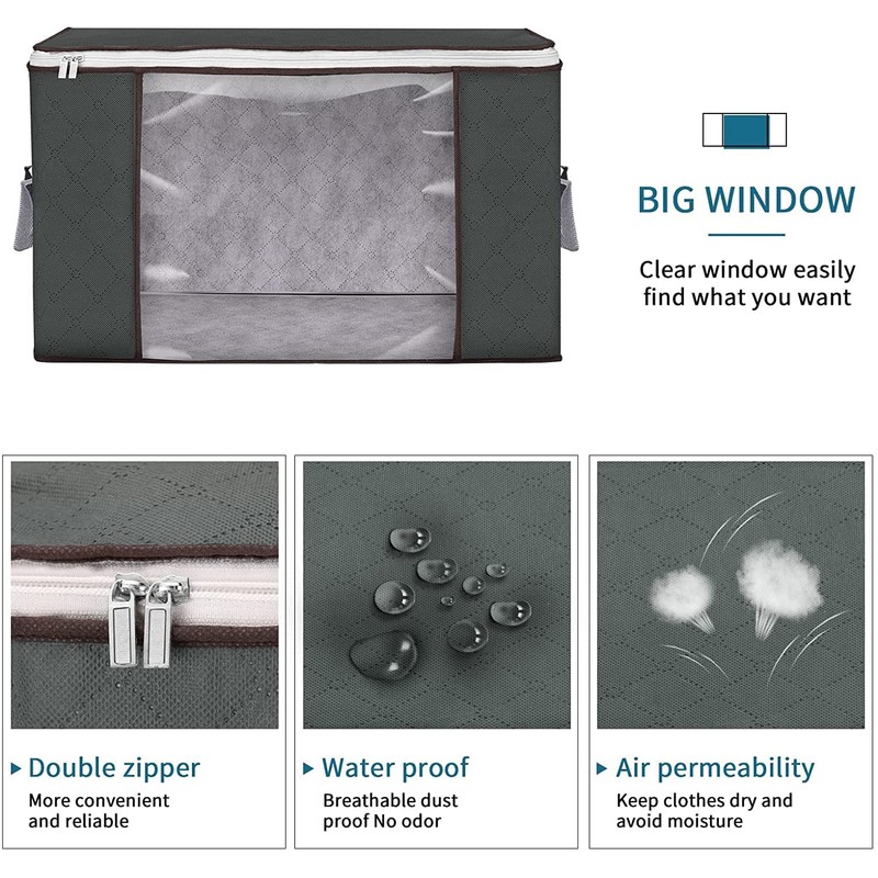Large Storage Bags, 8 Pack Clothes Storage Bins Foldable Closet