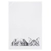 Tea Towel White Dog & Cat Dark Grey