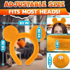 LEGLO Bear Ears Headband – Yellow Ears Headband & Tail, Soft & Comfortable for Bear Costume Adult, Party & Skincare Use, Charming Gift Option