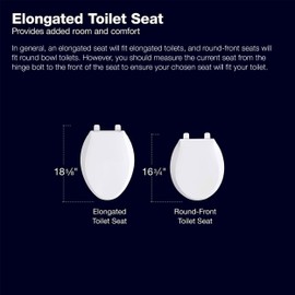 KOHLER K4732-RL-0 Transitions Elongated Toilet Seat Closed-Front with Integrated Child-Size Seat, Quiet-Close, and Grip-Tight Bumpers, White