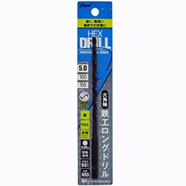 Light Seiki Super Hexagonal Shaft Ironwork Long Drill 0.2 inches (5.0 mm) (Metal/Metal)