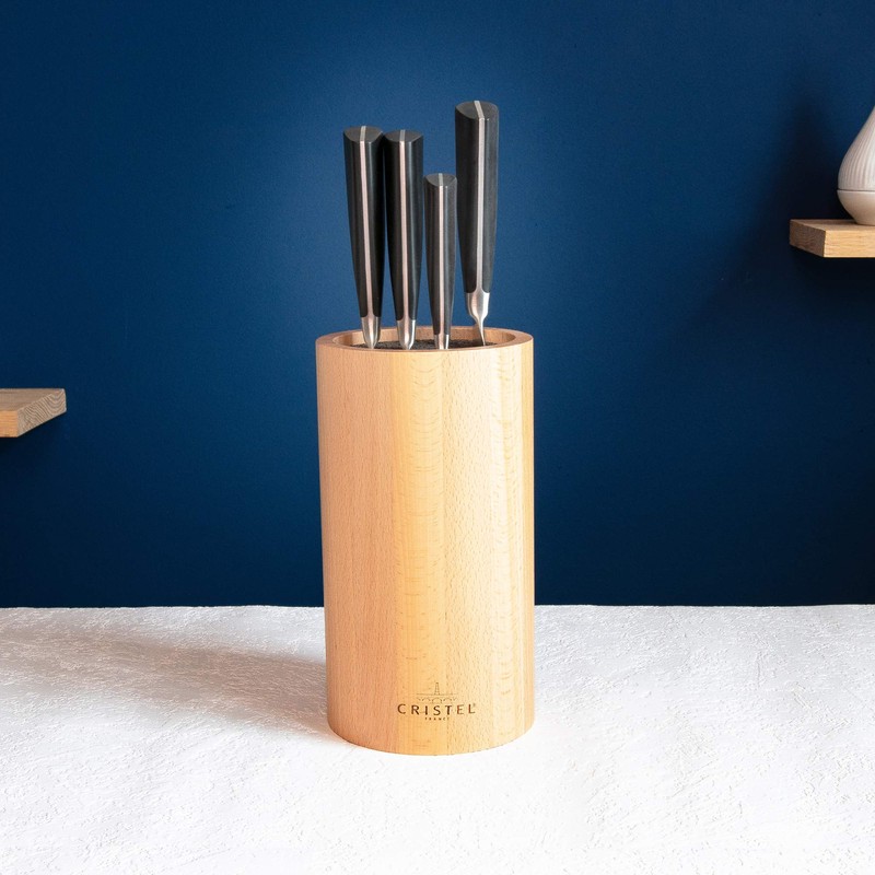 CRISTEL® Wood Knives Block Until 7 Knives