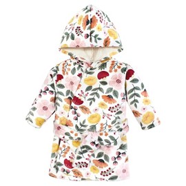 Hudson Baby Unisex Baby Mink with Faux Fur Lining Pool and Beach Robe Cover-ups, Fall Botanical, 18-24 Months