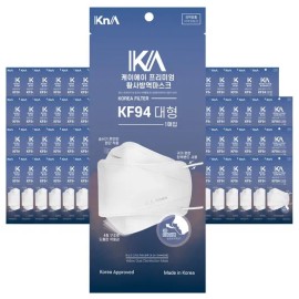KAEI KA 대형 KF94x80매 식약처허가 일회용 비말차단 보건용 방역 황사마스크 KA Large KF94 80 Sheets Disposable Anti-Droplet Health Mask Approved by the Ministry of Food and Drug Safety