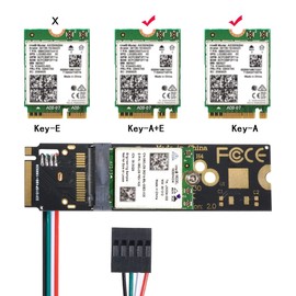 chenyang CY NGFF Key-A/E Wireless Card to PCI-E M.2 NGFF Key-M NVME SSD Adapter for AX200 Wifi 6 Bluetooth 5.1