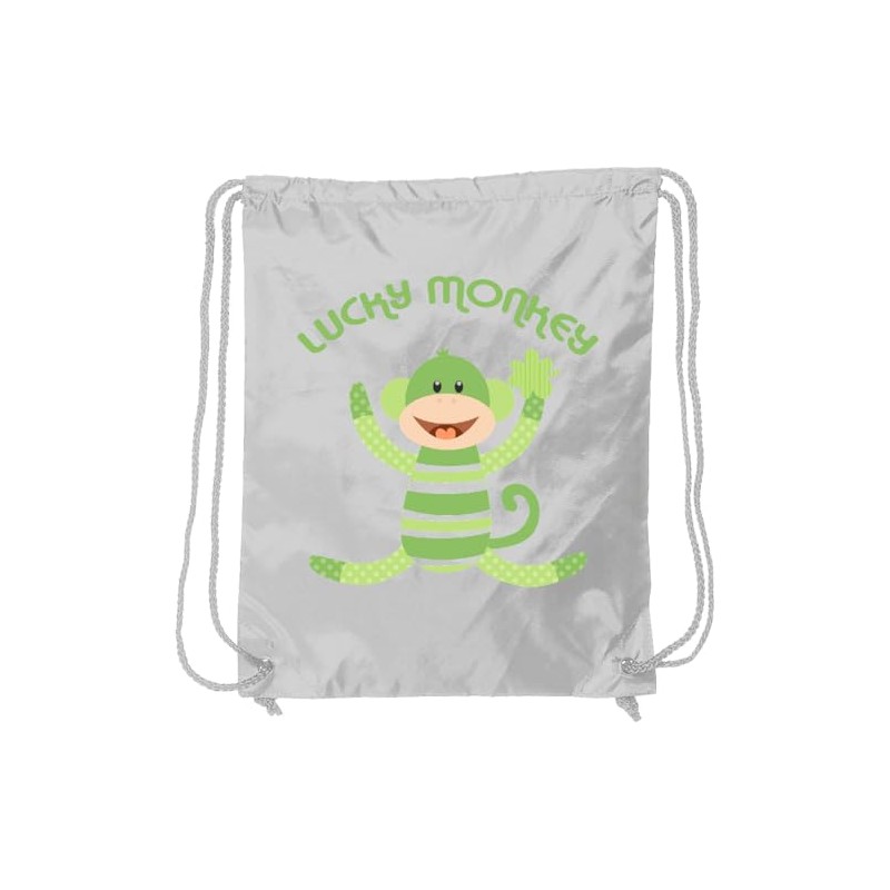 inktastic Lucky Sock Monkey Drawstring Bag White 20a6a
