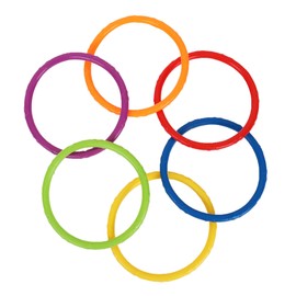 Colourful Swimming Pool Toys Outdoor Toss and Diving Rings Set of 6