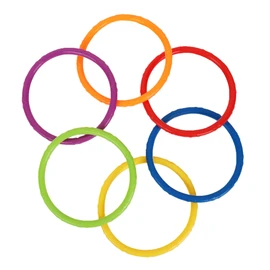 Colourful Swimming Pool Toys Outdoor Toss and Diving Rings Set of 6